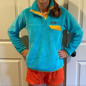 Turquoise and Yellow Patagonia pullover